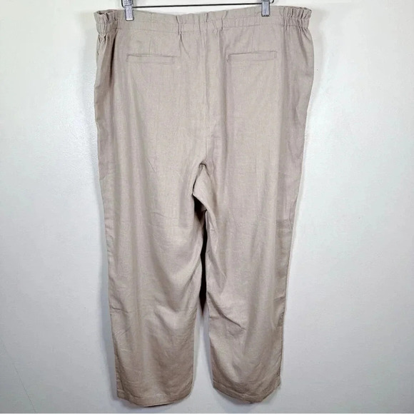 Caslon Womens Size XXlarge Pull On Linen Blend Beige Trouser - Picture 14 of 14